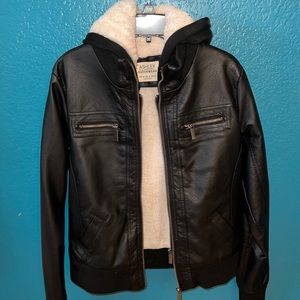 Black jacket, double layered, with hoodie